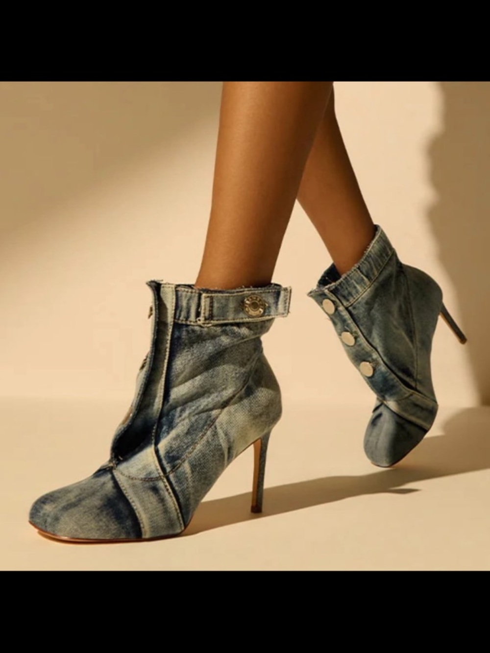 AZALEA WANG MORIAH DENIM STILETTO BOOTIE - Picture 2 of 6
